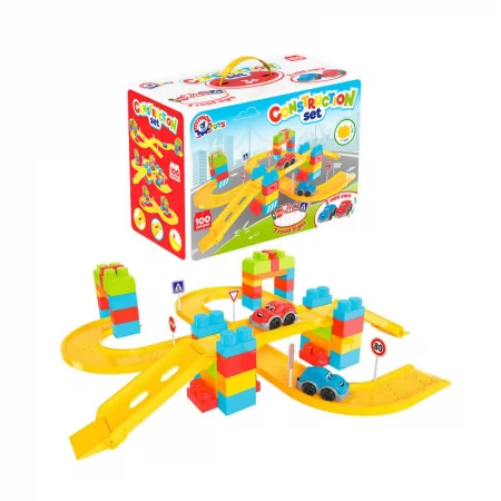 Конструктор 8324 "Автомагістраль", "Technok Toys", 100 деталей, 7 дорожних знаків, 2 машинки, в коробці