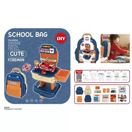 Конструктор пожежна служба BabyToys 8415 P, 209 деталей, рюкзак