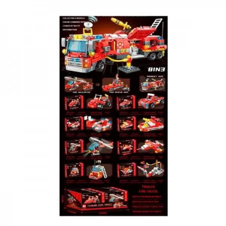 Конструктор пожарная машина BabyToys 88027, 69 деталей