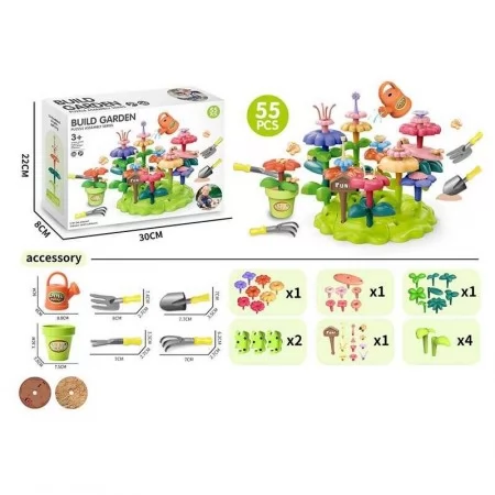 Конструктор садовника BabyToys A 42-1 с 55 элементами для девочек