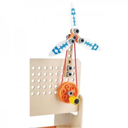 Конструктор Hape Junior Inventor шестеренки Научный верстак настольный 58 деталей E3028
