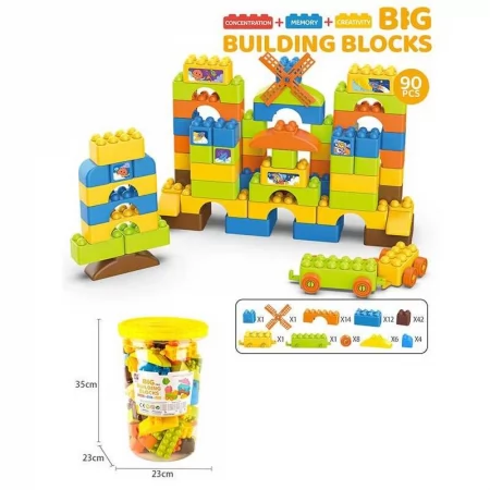 Блочный конструктор BabyToys JX 6880, 90 деталей в ведре