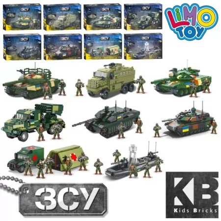 Конструктор военной техники BabyToys KB1130 с танком машиной и лодкой 407 деталей