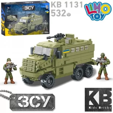 Конструктор KB 1131 військовий, машина, фігурка, 532дет, в кор-ці