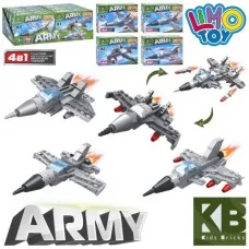 Конструктор военные самолёты KB 2008 Limo Toy 4 в 1, 80–85 деталей
