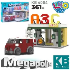 Конструктор KB 4004 АЗС, машинка, 361дет, в кор-ці
