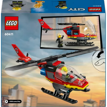 Конструктор LEGO City Пожежний рятувальний гелікоптер 85 деталей Конструктор LEGO City Пожежний рятувальний гелікоптер 85 деталей