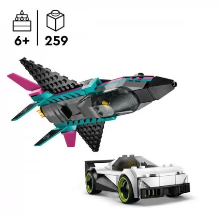 Конструктор LEGO City Реактивний літак проти автомобіля 259 Деталей