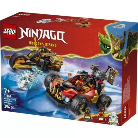 Конструктор LEGO® NINJAGO® Комбіновані транспортні засоби Кая та Коула Іграшка, 394 деталі Конструктор LEGO® NINJAGO® Комбіновані транспортні засоби Кая та Коула Іграшка, 394 деталі