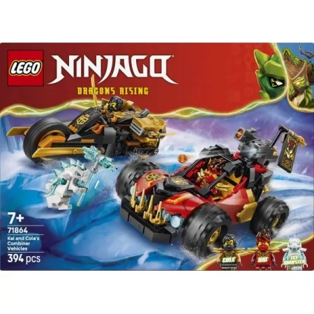 Конструктор LEGO® NINJAGO® Комбіновані транспортні засоби Кая та Коула Іграшка, 394 деталі Конструктор LEGO® NINJAGO® Комбіновані транспортні засоби Кая та Коула Іграшка, 394 деталі