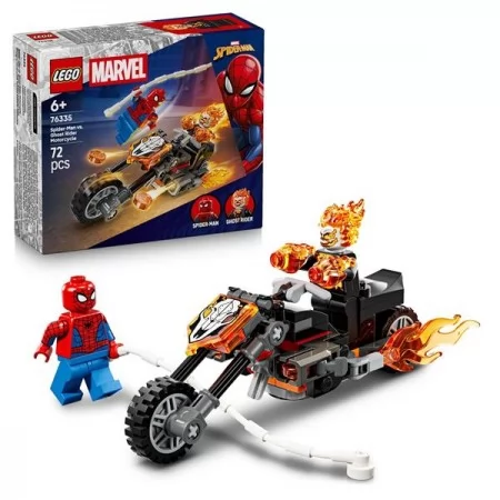 Конструктор LEGO Super Heroes Marvel Человек-паук vs Призрачный всадник на мотоцикле 72 Детали