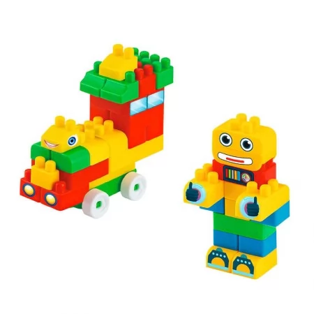 Конструктор блочный Bamsic Mini Blocks 50 деталей разноцветный