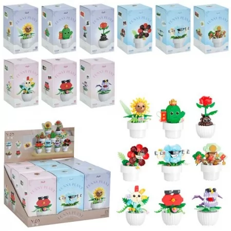 Блочный конструктор BabyToys P2307 цветок в горшке 90 деталей