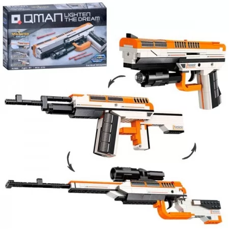 Конструктор Qman 42109 3в1(пістолет, автомат, рушниця), 273дет, в кор-ці, 31,5-19-5см