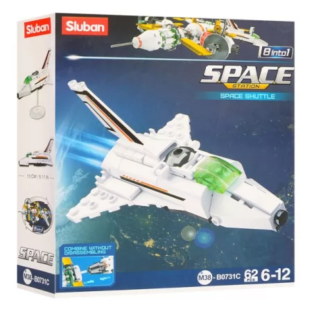 Конструктор SLUBAN M38-B0731 космич.транспорт,от58дет,кор,8шт(8вид)в дисплее