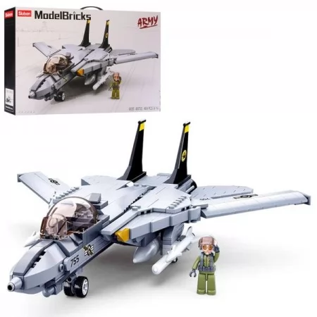Конструктор SLUBAN M38-B0755 Військовий, літак, фігурка, 404дет, в кор-ке