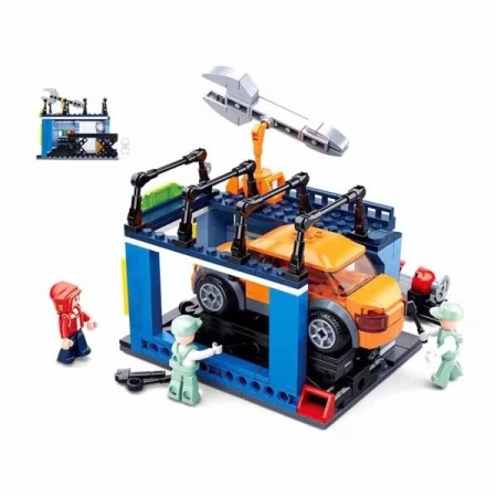 Конструктор SLUBAN M38-B0759C СТО, транспорт, фигурки, 340дет