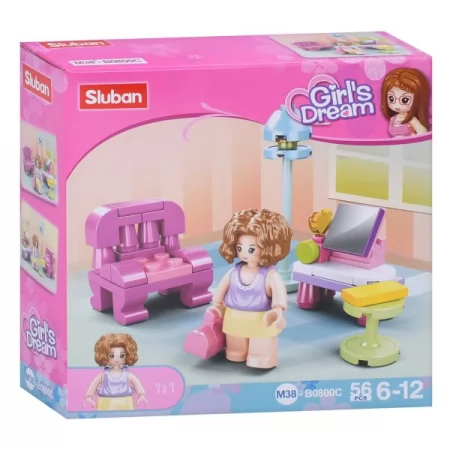 Конструктор SLUBAN M38-B0800 комната, фигурка, от 42 детали, в коробке, 8шт (4видов) в дисплее