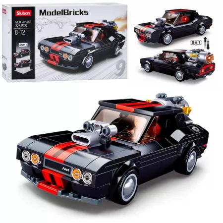 Конструктор SLUBAN M38-B1085 машина, 2в1, 17,7см,фигурка, 328дет, в кор-ке