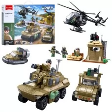 Конструктор SLUBAN M38-B1254 військовий, транспорт, фігурки, 744дет, в кор-ці