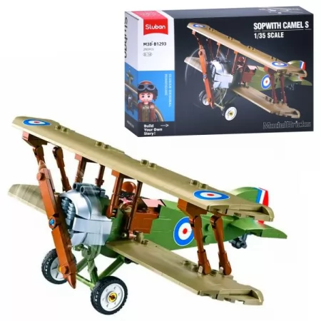 Конструктор SLUBAN M38-B1293 военный самолет, 18см, 1:35, 293дет, в кор-ке