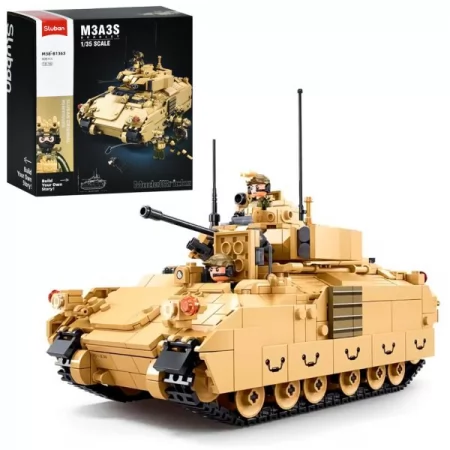Конструктор SLUBAN M38-B1363 військова серія, танк, 20,4-16,8см, 1:35, фігурки, 905дет