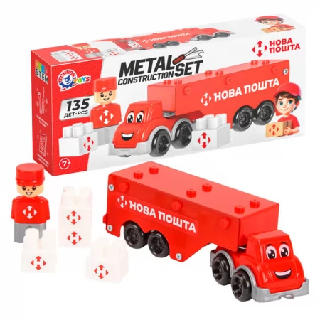  Конструктор металевий "Фура" 1416 "Technok Toys", 135 деталей, викрутка, в пакеті