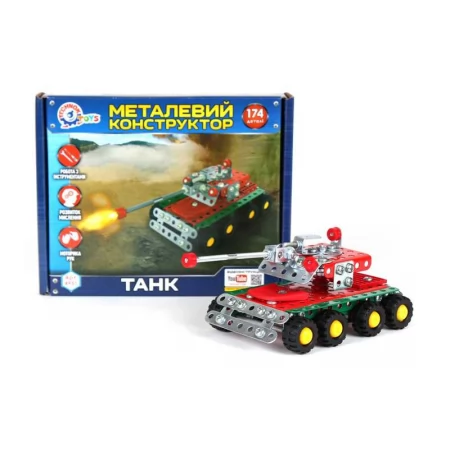  Конструктор металл "Танк" 4951 "Technok Toys" 174 детали, в коробке