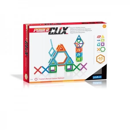 Магнітний конструктор Guidecraft PowerClix Frames, 48 деталей G9200 Магнітний конструктор Guidecraft PowerClix Frames, 48 деталей G9200