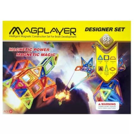 Магнитный конструктор MagPlayer 83 детали MPA-83
