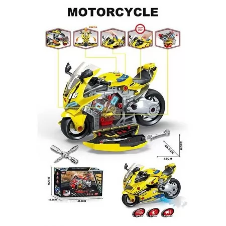 Конструктор мотоцикл BabyToys D 002-1 со звуком и светом