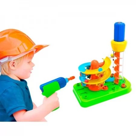 Набір для складання Edu-Toys Гірка-спіраль з інструментами 55 деталей JS022 Набір для складання Edu-Toys Гірка-спіраль з інструментами 55 деталей JS022