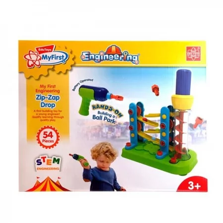 Набір для складання Edu-Toys Гірка-зигзаг з інструментами 54 деталі JS021