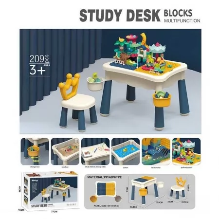 Игровой столик конструктор BabyToys 209 элементов с доской
