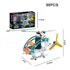 Конструктор YK 625 "Гелікоптер", 99 деталей, металевий, в коробці