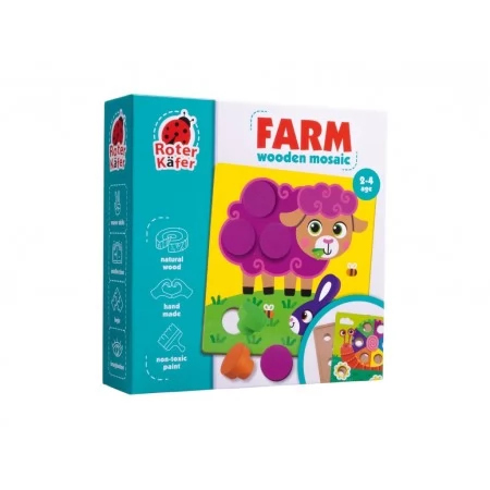 Развивающая игра Деревянная мозаика Ферма, Roter Kafer RW4220