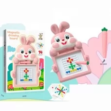 Магнитная мозаика BabyToys J024 зайчик, 30х19 см, с карточками