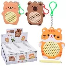 Досточка YM-210-11-12 тварина, 9-11-1,5см, магнітна мозаїка, брелок 19см, в кор-ці, 3 види (капібара, тигр, ведмедик), 24шт в дисплеї, 31-12-23см