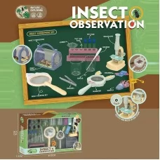 Детский микроскоп с подсветкой BabyToys W 613 набор для опытов с лупой