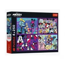 Пазл 4 в 1 Trefl Mickey and Friends Приключения Микки Мауса, 4 х 250 деталей 13308