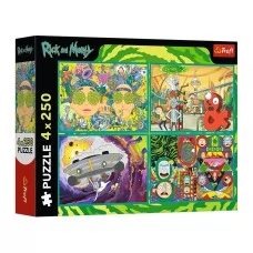 Пазлы Trefl Rick and Morty Закрученный мир, 4 х 250 элементов 13338