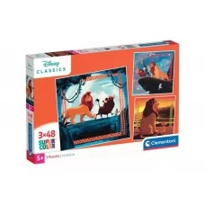 Пазлы 3х48 элементов, Львенок и его лучший друг, Clementoni 25323