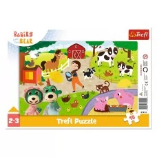 Пазл Trefl Babies and Bear Ферма, 15 элементов с рамкой 31414