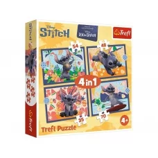 Пазлы 4 в 1 Trefl Disney Stitch The Movie Отпуск на Гавайях 34666
