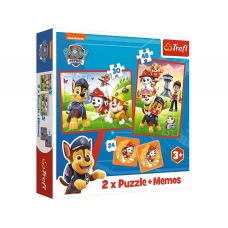 Пазл-гра 2 в 1 Trefl Paw Patrol Собачий упряж у дії з грою Memo 93337 Пазл-гра 2 в 1 Trefl Paw Patrol Собачий упряж у дії з грою Memo 93337
