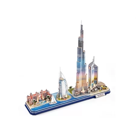Тривимірна головоломка-конструктор CITY LINE З LED ПІДСВІТКОЮ ДУБАЙ Cubic Fun L523h