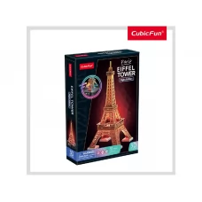Тривимірна головоломка-конструктор з LED підсвіткою Ейфелева вежа Cubic Fun L534h