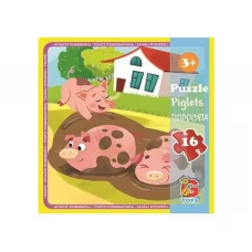 Пазлы картонные Поросята, 16 элементов, G-Toys