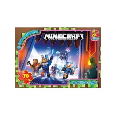 Пазлы картонные Minecraft, 70 элементов, G-Toys MC803