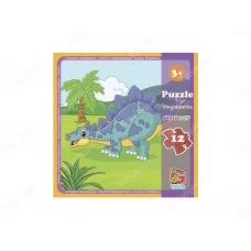 Пазлы картонные Динозавры, 12 элементов, G-Toys